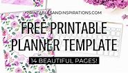 Free Printable Planner Template   Stickers – Purple Floral - Printables and Inspirations