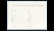 How To Remember Order Of Planets (mnemonic) From The Sun