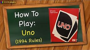 How to play Uno (1994 Rules)