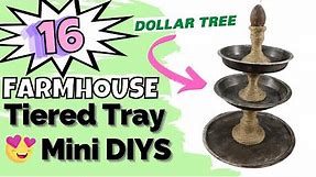 16 Tiered Tray Mini DIYS/FARMHOUSE Home Decor/Dollar Tree DIY/Miniature DIYS