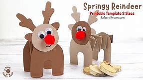 Springy Reindeer - Printable Christmas Craft For Kids