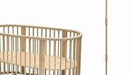 Wooden Floor-Standing Crib Mobile Arm 61 Inches for Baby Nursery-Movable Baby Mobile Hanger with Strong Anti-Dumping Attachment-100% Natural Beech Wood-Thicker Wooden Pole-Nursery Decor