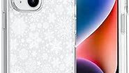 Slrioks Clear Christmas Phone Case Creative Xmas Case Snowflake Transparent for iPhone 13 Mini Santa Gift Case