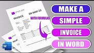 Create an invoice template in word - quick and easy tutorial