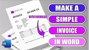 Create an invoice template in word - quick and easy tutorial