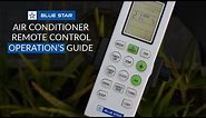 Blue Star Air Conditioner Remote Control Operation ❄ All Function covered Step by Step ❄