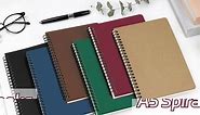 Spiral Notebooks A5 Lined 5Pcs College Ruled Journals Bulk Thick Paper for Work, Study, Notes Taking, Gifts 120 Pages/60 Sheets Kraft Brown