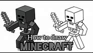How To Draw MINECRAFT | WITHER SKELETON Drawing Step By Step
