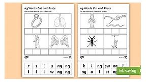 'ng' Cut and Stick Worksheet