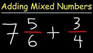 Adding Mixed Numbers With Fractions