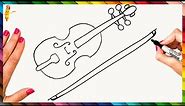 How To Draw A Violin Step By Step 🎻 Violin Drawing Easy