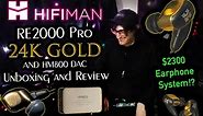 24K GOLD EARPHONES? HIFIMAN RE2000 Pro Gold + HM800 Unboxing and Review!