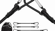 Bungee Cords with Carabiner, 6 Pack Long Heavy Duty Carabiner Bungee Cord Assorted Size 24" 40" 60", Extra Strong Black Bungee Straps with Carabiner Hooks for Camping, Tarps, Bike Rack, Tent, Car