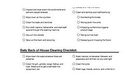 Printable House Cleaning Checklist - Fill Online, Printable, Fillable, Blank | pdfFiller