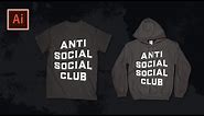 How to make ANTI SOCIAL club LOGO in illustrator