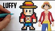 HOW TO DRAW LUFFY PIXEL ART