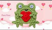 Crochet Frog With Heart I Valentine Crochet Ideas I Beginner Friendly Crochet Projects