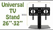 Black/Glass Universal TV Stand & Wall Mount Combo 2632B for Flat Panel TV (LED, LCD, Plasma)