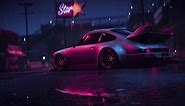 Porsche In the Rain Live Wallpaper - MoeWalls