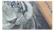 Adding the final detail to my white tiger canvas prints getting ready to go out... The signature! 💖 | Elizabeth Guilford Art