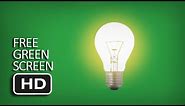 Free Green Screen - Realistic Light Bulb
