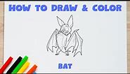 How to Draw a Cute Bat l Drawing Video Cute Bat Toddler for Kids Fun Art