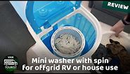 Mini washer with spin for RV or small house. Full review offgrid van portable washing machine dryer