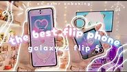 🤍 samsung galaxy z flip 5 cream 512gb - aesthetic asmr unboxing, cover screen, theme, customization🪻