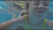Water Fun In Pool Kids Swim underwater Jumping and Slide in Pool