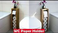 WC Paper Stand - Wooden Toilet Paper Holder