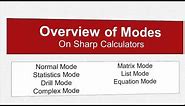 Guide to Modes on Sharp Scientific Calculators