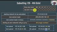 Learning Subnetting Part 5 - Find the Networks /17, /18, /25, /26, /27