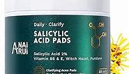 2% Salicylic Acid Acne Pads,Acne Treatment Pads, Face Cleansing Pads Witch Hazel Pads for Breakouts,Acne & Blemishes Clear, Facial Peel Resurfacing & Exfoliating Face Wash Wipes, 80 Count