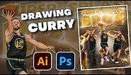 How to draw Steph Curry: NBA Golden State Warriors Art Tutorial