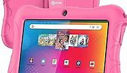 Contixo 7" Android Kids Tablet 32GB, Includes 50+ Disney Storybooks & Stickers (Value $200), Protective Case with Kickstand, (2023 Model) - Pink
