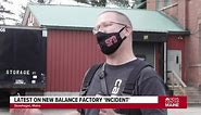 Press conference discussing situation at Skowhegan New Balance factory