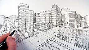 How To Draw A City Using Two Point Perspective