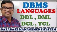 DBMS LANGUAGES (DDL, DML, DCL, TCL) IN DATABASE MANAGEMENT SYSTEM || COMMANDS || SQL COMMANDS