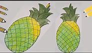How To Pineapple Drawing Very Easy