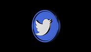 Download 3d Twitter circle icon Transparent Background Alpha free