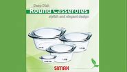 Simax Casserole Dish Set, Set of 2 Casserole Dish with Lid, Round Glass Cookware, Borosilicate Glass, Made In Europe 1 Qt and 1.5 Qt Baking Dishes