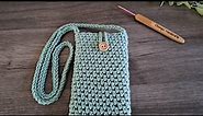 Easy! Crochet Phone Bag Tutorial For Beginners. Step by step crochet tutorial.