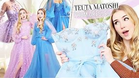 TRYING ON TEUTA MATOSHI PROM DRESSES !! *princess dresses galore*