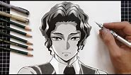 how to draw Muzan Kibutsuji - Demon slayer [Kimetsu no Yaiba] | Easy Drawing