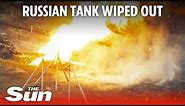 Ukraine Russia War: Russian tank explodes in ball of flames as drones strike