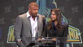 Paul "Triple H" Levesque & Stephanie McMahon appear at the WrestleMania 29 Press Conference