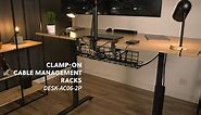 VIVO Iron Dual Clamp-on Desk 17 inch Cable Management Wire Racks, Power Strip Holders, Cord Organizers, Wire Management Trays for Office and Home, 2 Pack, Black, DESK-AC06-2P