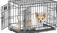 MidWest Homes for Pets Dog Crate | MidWest Life Stages XS Double Door Folding Metal Dog Crate | Divider Panel, Floor Protecting Feet, Leak-Proof Dog Pan | 22.5L x 14W x 16H inches, XS Dog Breed