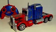 TRANSFORMING RC OPTIMUS PRIME REMOTE CONTROL ELECTRONIC ROBOT TRUCK VIDEO REVIEW