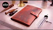 making a leather journal notebook cover | Pull Up leather | how it's made